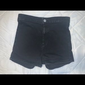 Black jean shorts